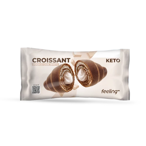 FeelingOK - Protein Croissant - Dupla csokoládés fehér csokival töltve - 50g