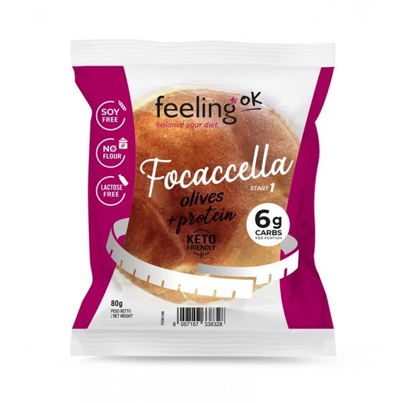 FeelingOK - Focaccella - Magas fehérjetartalommal - Olivabogyós - 80g